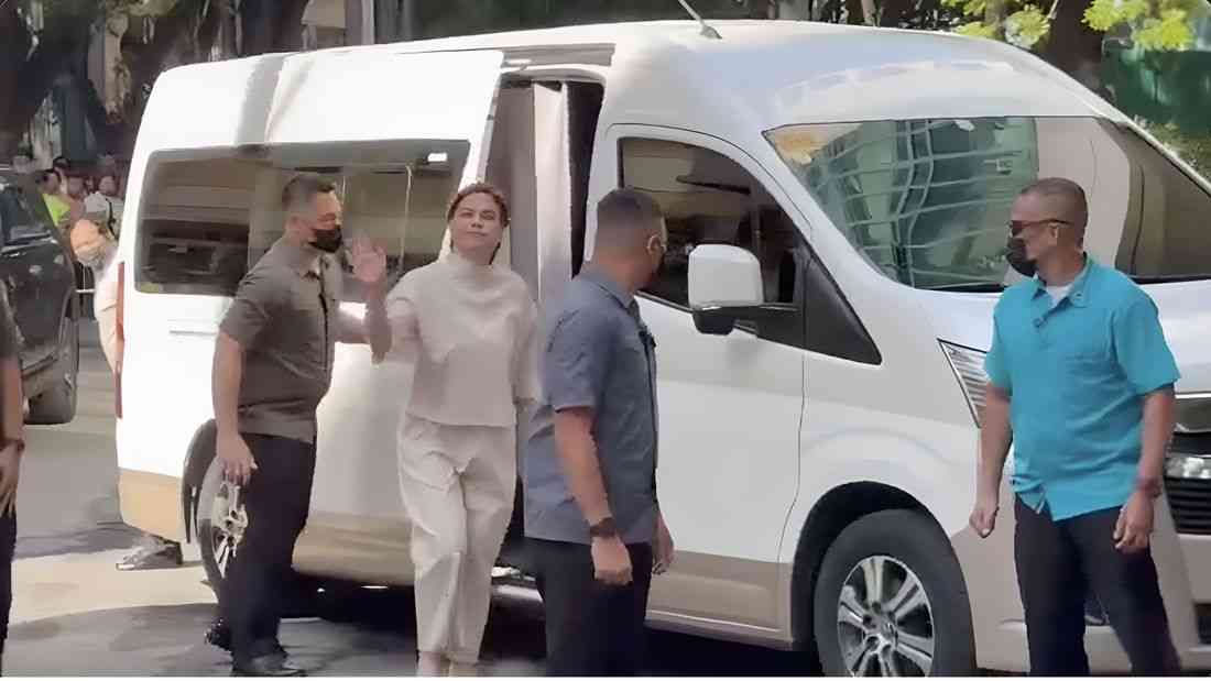 VP Sara Duterte arrives at QC Hall of Justice for grave threats arraignment