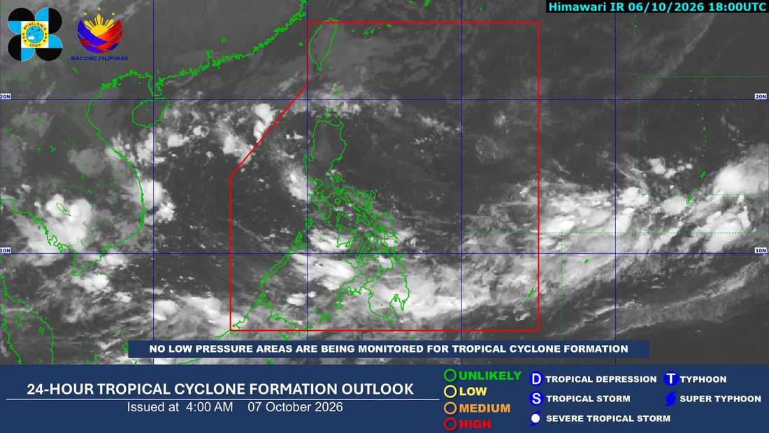PAGASA: ITCZ to bring rains over Visayas, Mindanao, Palawan