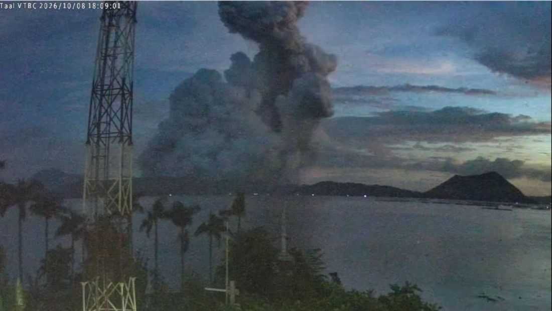 PHIVOLCS logs minor phreatomagmatic eruption at Taal Volcano; thin ashfall expected