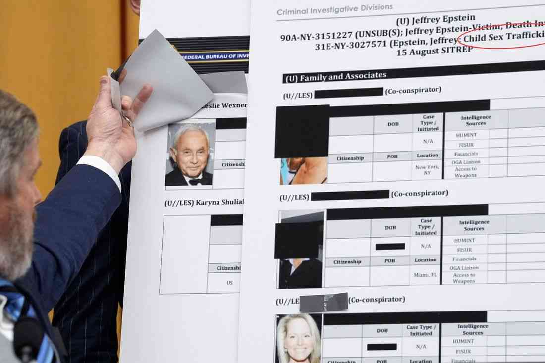 US lawmakers accuse Bondi of hiding names of Epstein associates