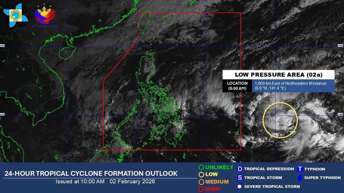LPA spotted outside PAR; ‘low’ chance of becoming a tropical depression