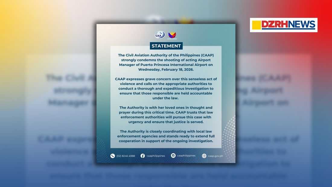 CAAP condemns Puerto Princesa airport manager killing, calls for swift justice