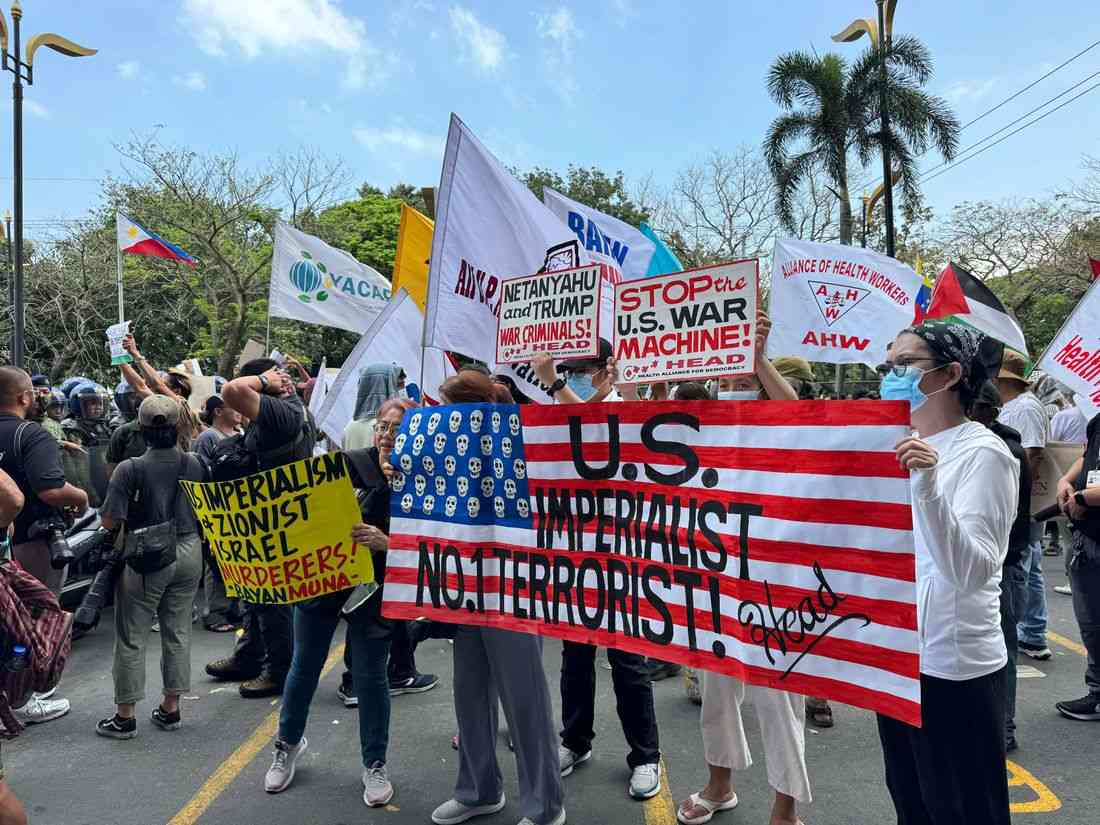 Manila groups protest US-Israeli strikes against Iran