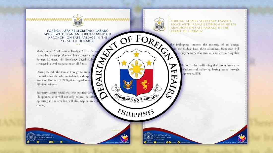 Iran grants PH request for safe passage through Strait of Hormuz