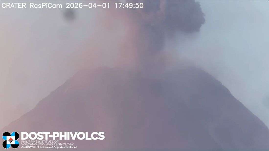 Mayon volcano records 116 volcanic quakes, 296 rockfall events in past 24 hours