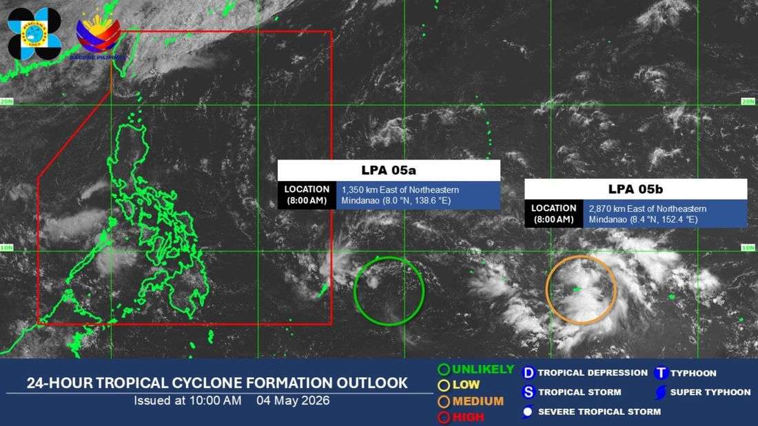 2 LPAs being monitored outside PAR – PAGASA