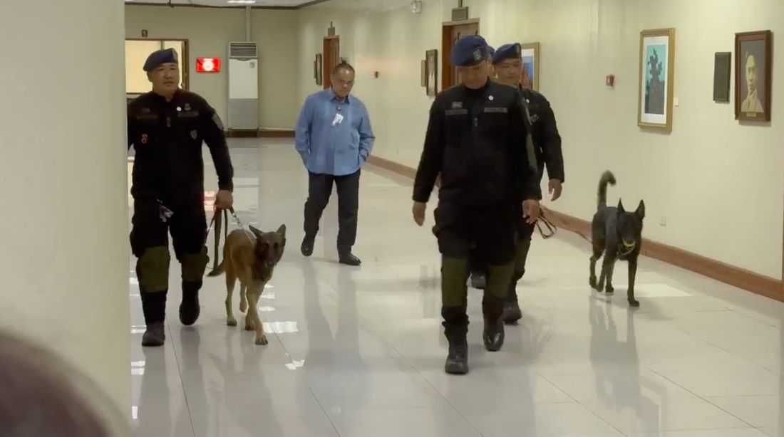 PNP EOD, K-9 dogs conduct routine inspection at Senate