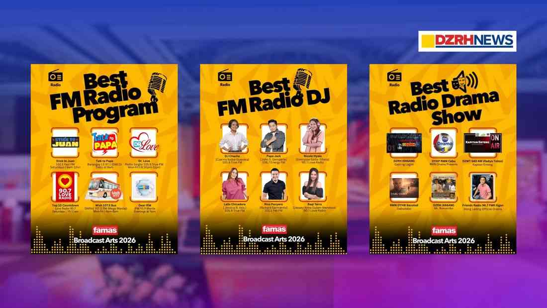 MMG radio programs, DJs nominated in inaugural FAMAS broadcast arts awards