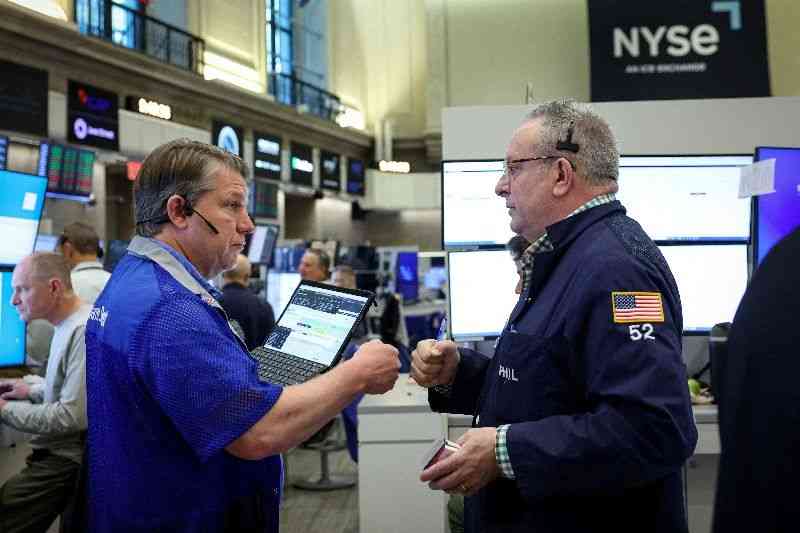 Stocks mostly ease with tech shares while oil prices climb to two-week high