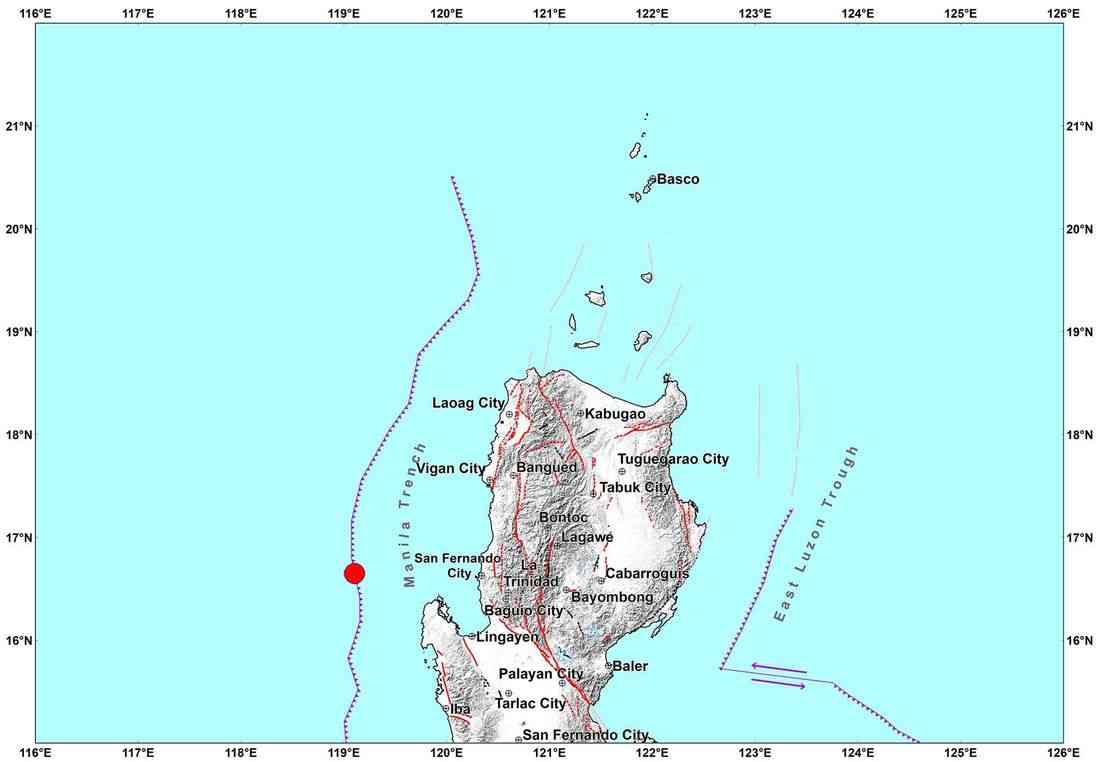 Magnitude 5.0 quake jolts waters off Bolinao, Pangasinan