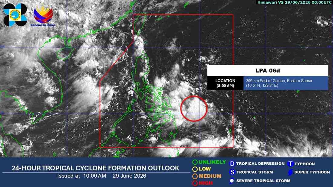 LPA inside PAR now has high chance of developing into tropical depression — PAGASA