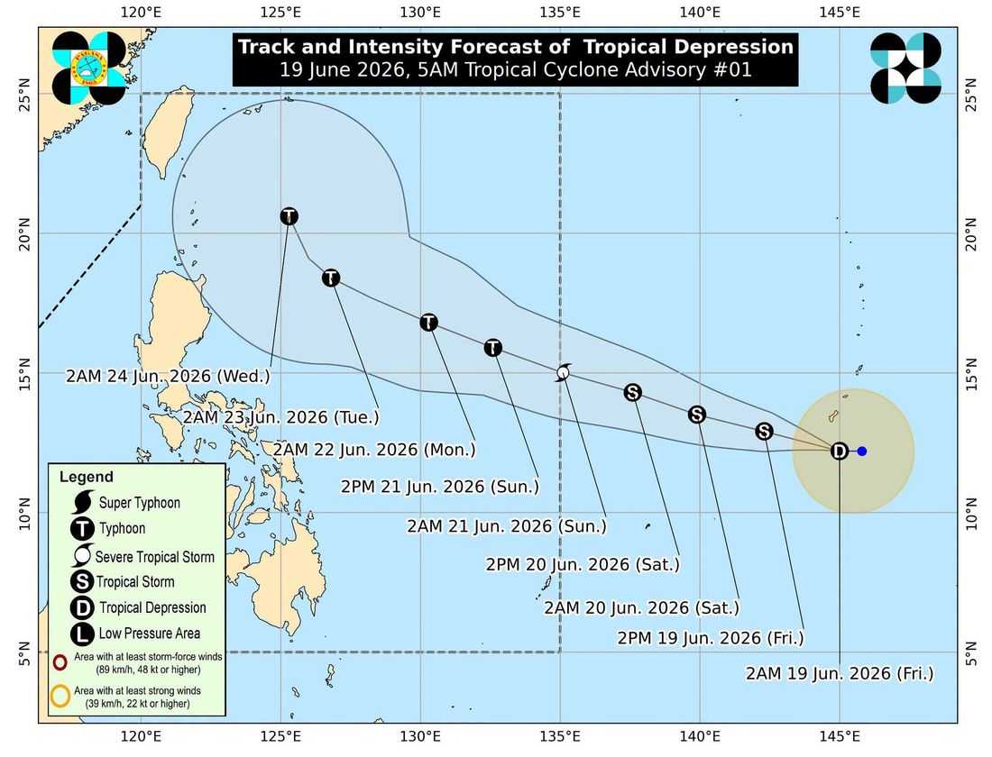 PAGASA: Tropical depression east of Visayas could intensify into Typhoon