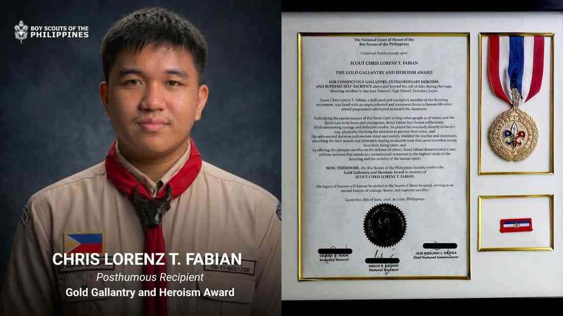 Scout Chris Lorenz Fabian honored with posthumous Gold Gallantry, Heroism Award