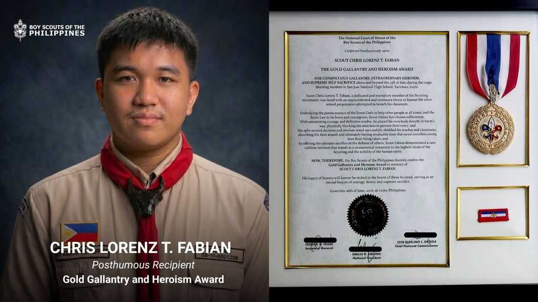 Scout Chris Lorenz Fabian honored with posthumous Gold Gallantry, Heroism Award