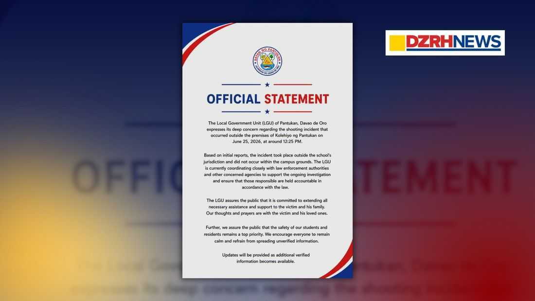 Pantukan LGU condemns shooting incident, vows support for victim and investigation