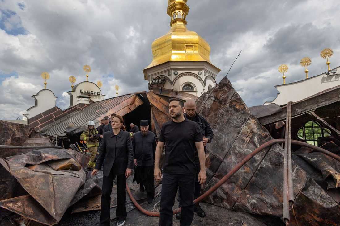 Historic Ukrainian monastery damaged, 10 people killed in Russian attacks