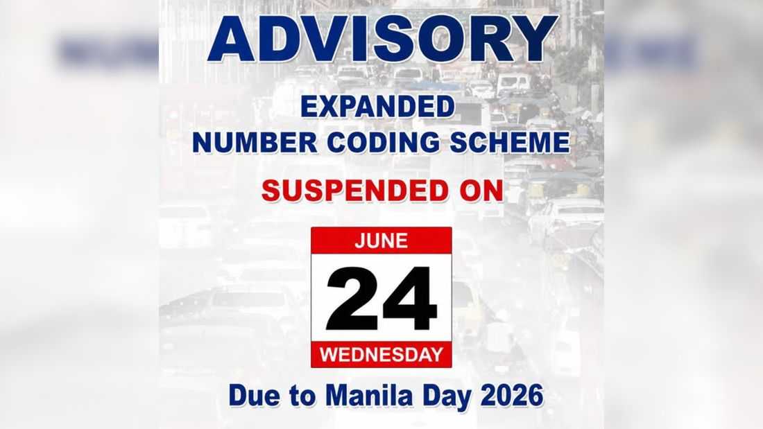 Manila gov’t suspends number coding scheme for Manila Day 2026