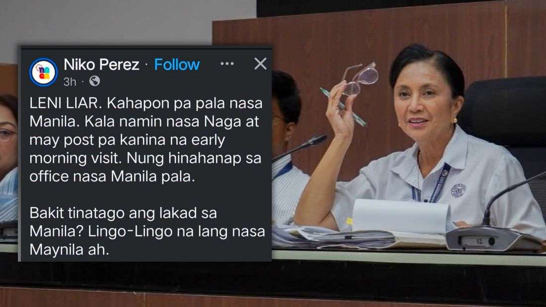 Robredo rebuts ‘secret trips’ claim, calls out fake news