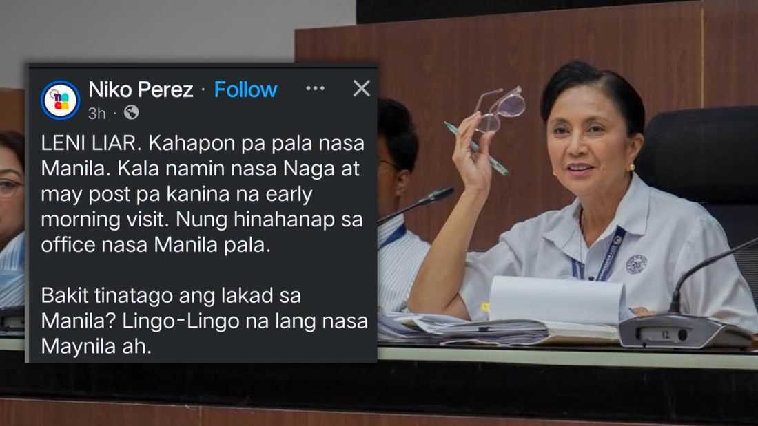 Robredo rebuts ‘secret trips’ claim, calls out fake news
