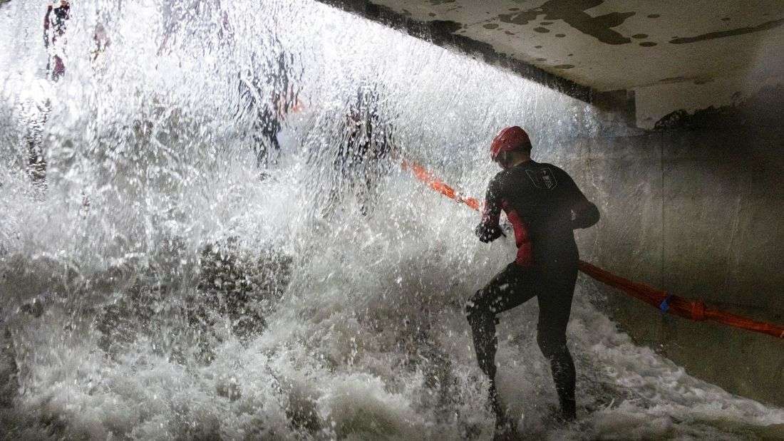 In China, people brave simulated typhoons to prepare for the real thing