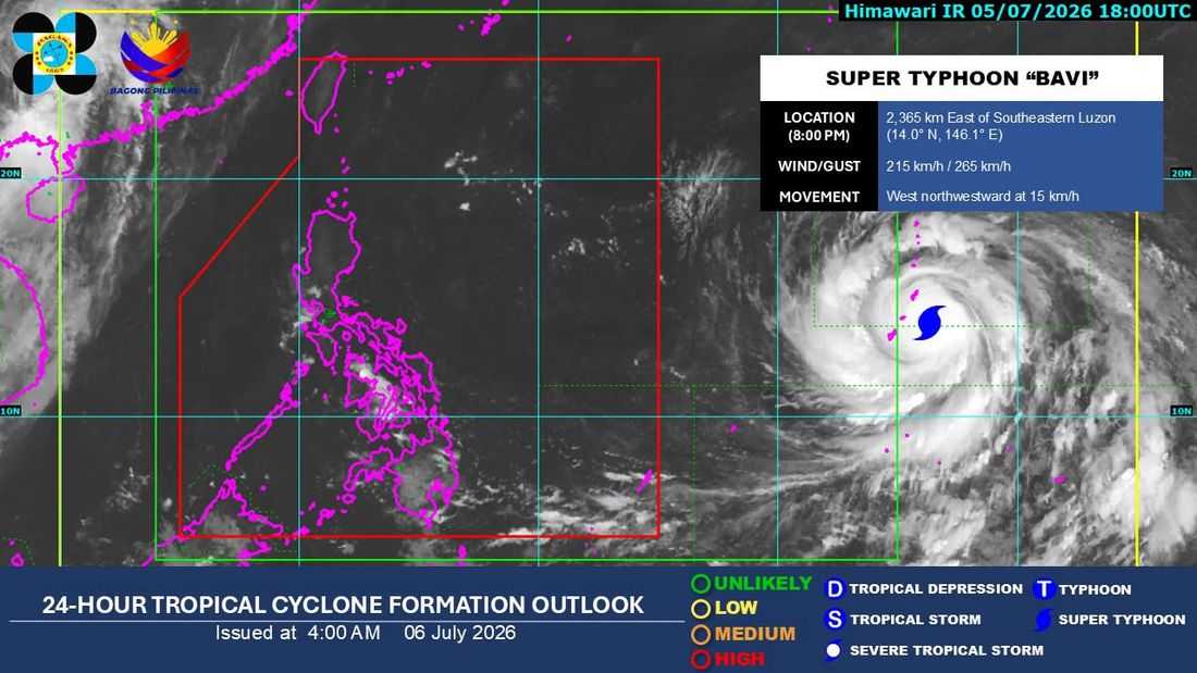 Super Typhoon Bavi may enter PAR by Tuesday evening or Wednesday morning — PAGASA