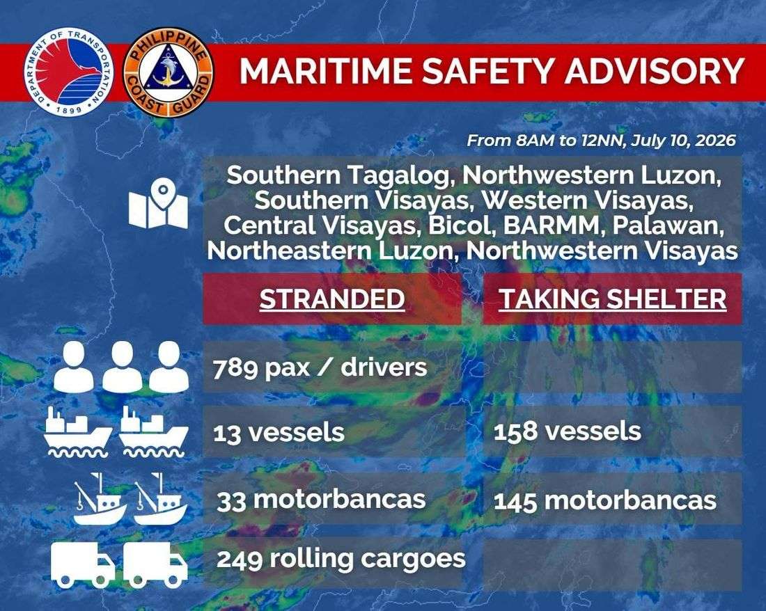Over 700 people stranded in 58 ports due to Typhoon Inday