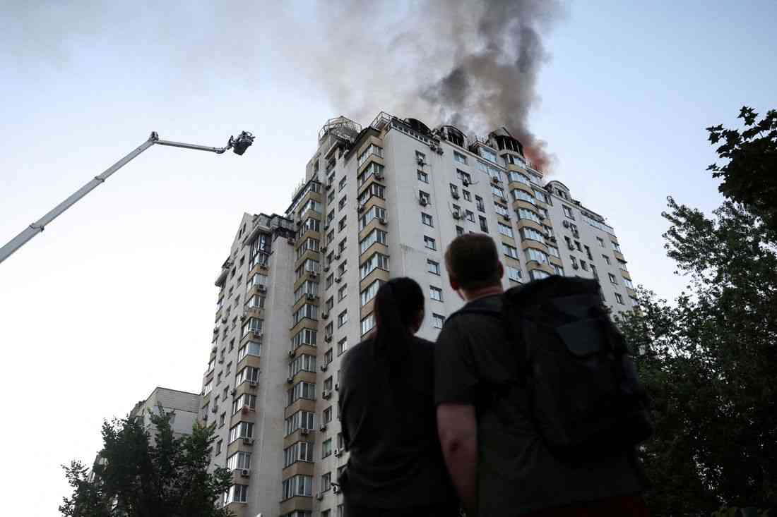 Russian drone, missile attack on Kyiv hits residential buildings, injures 16