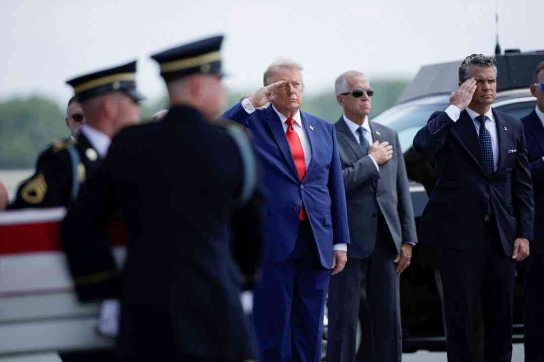 Trump attends return of US soldiers killed in Iran war