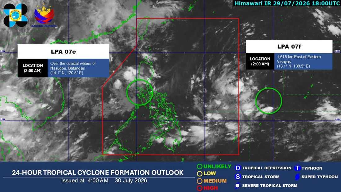 LPA triggers rains over Metro Manila, Luzon; PAGASA says cyclone development unlikely