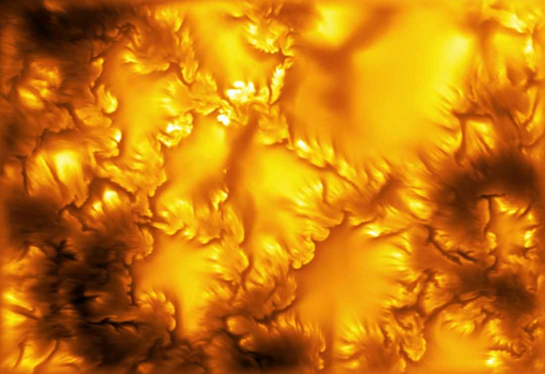 Swirling, vortex-like patterns observed on the sun's surface