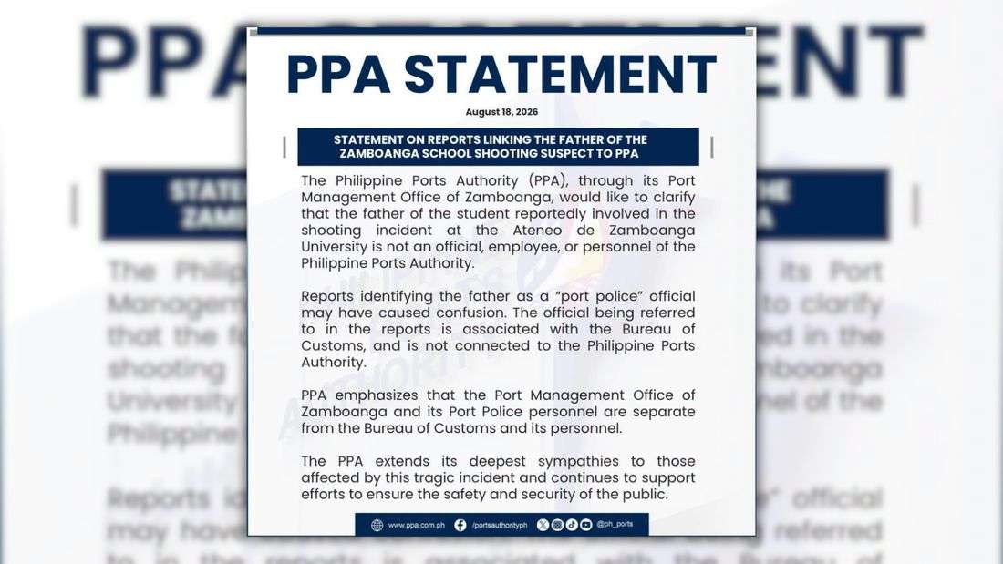 Father of student involved in Zamboanga junior high school shooting not ‘port police’ — PPA