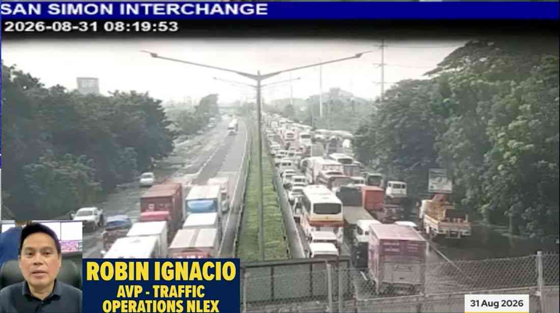 Flooding causes 7-kilometer traffic buildup on NLEX in Pampanga