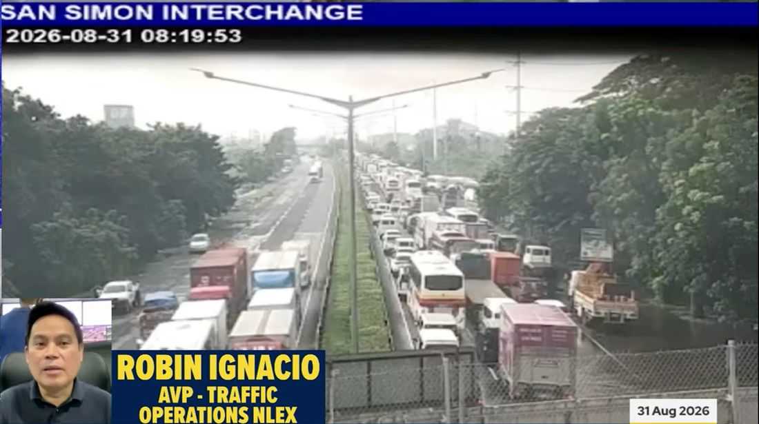 Flooding causes 7-kilometer traffic buildup on NLEX in Pampanga