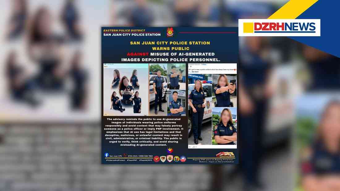 San Juan city police warn public against misleading AI images using PNP uniforms