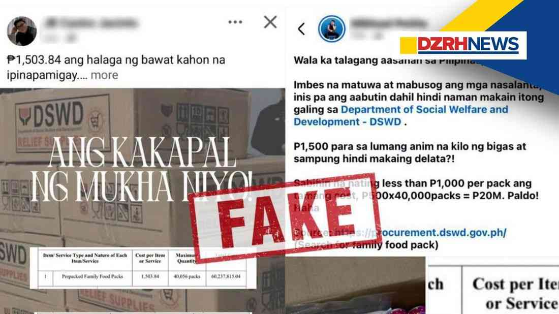 DSWD Chief debunks viral claim that family food packs cost over ₱1,500