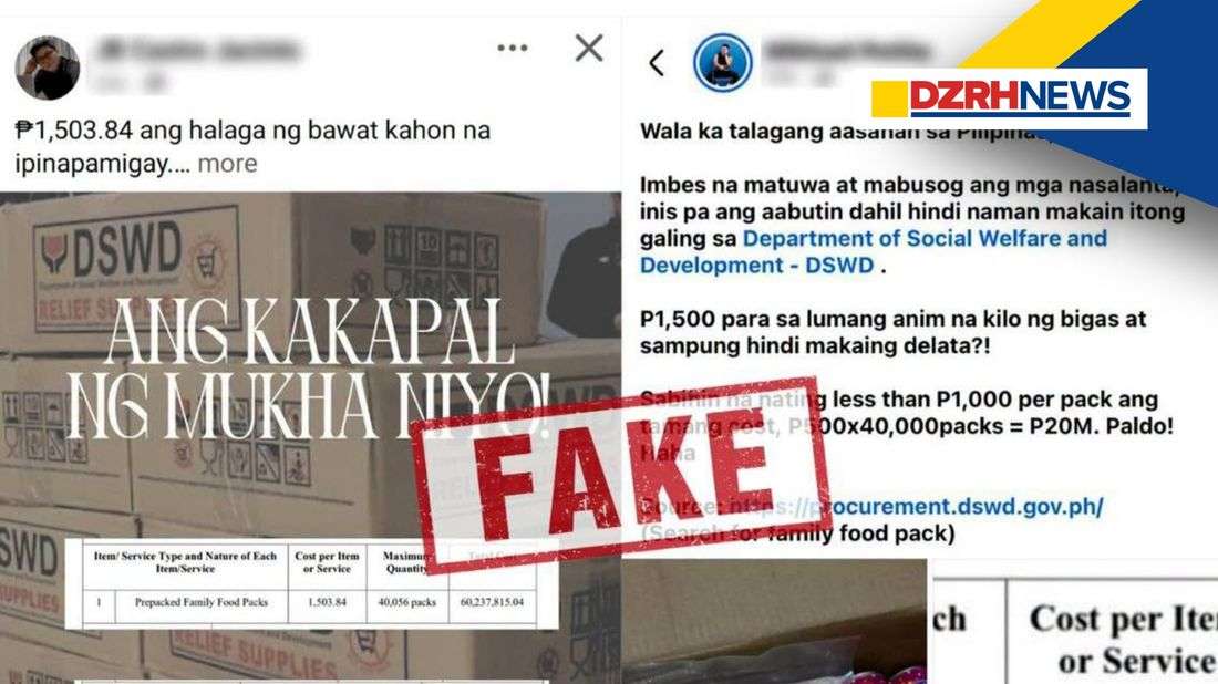 DSWD Chief debunks viral claim that family food packs cost over ₱1,500