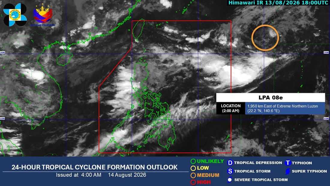 Habagat to bring rains over Luzon, western Visayas on Friday, August 14