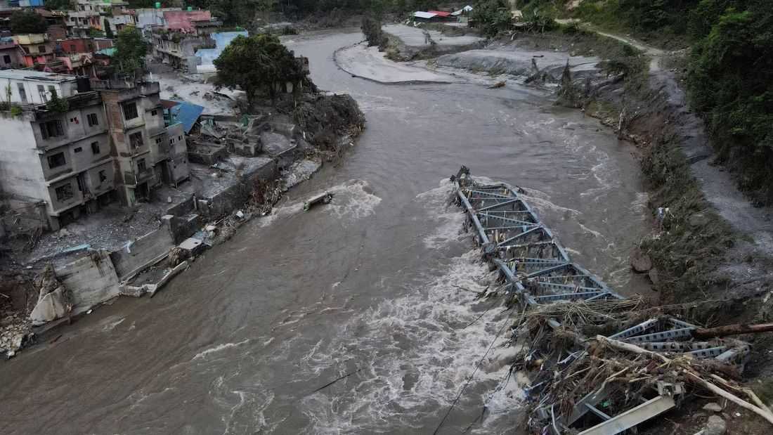Chinese rescue team finds 'nothing but ruins' at flood-hit Himalayan border crossing