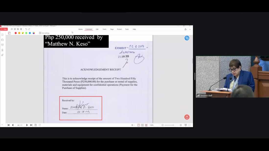 Unusual names in OVP receipts draw scrutiny at impeachment trial