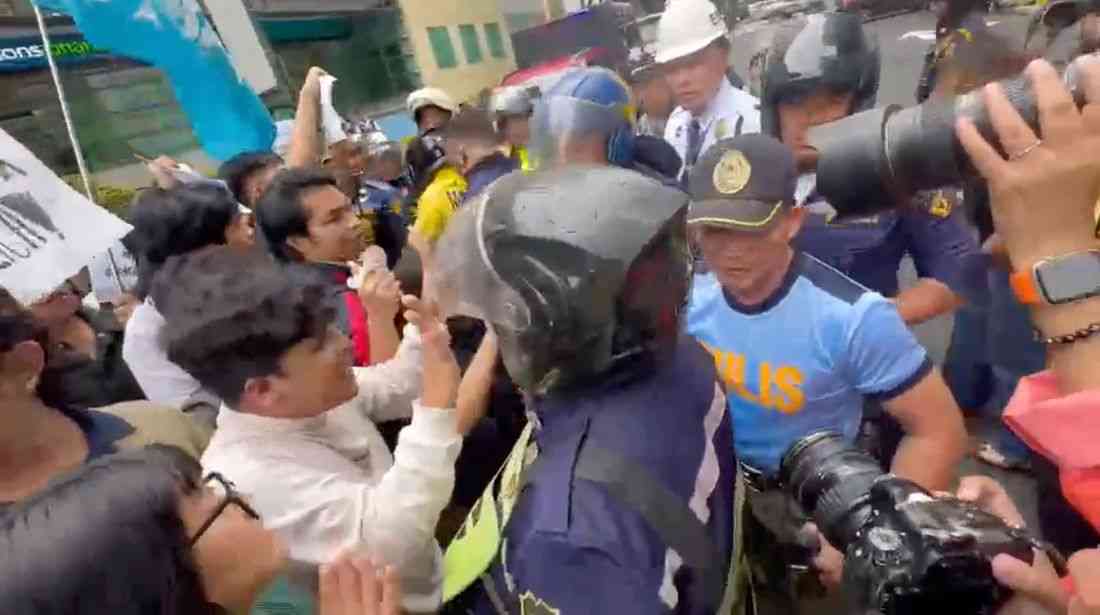 Protest vs Pax Silica: Tensions flare as marshals move to disperse rallyists in Taguig