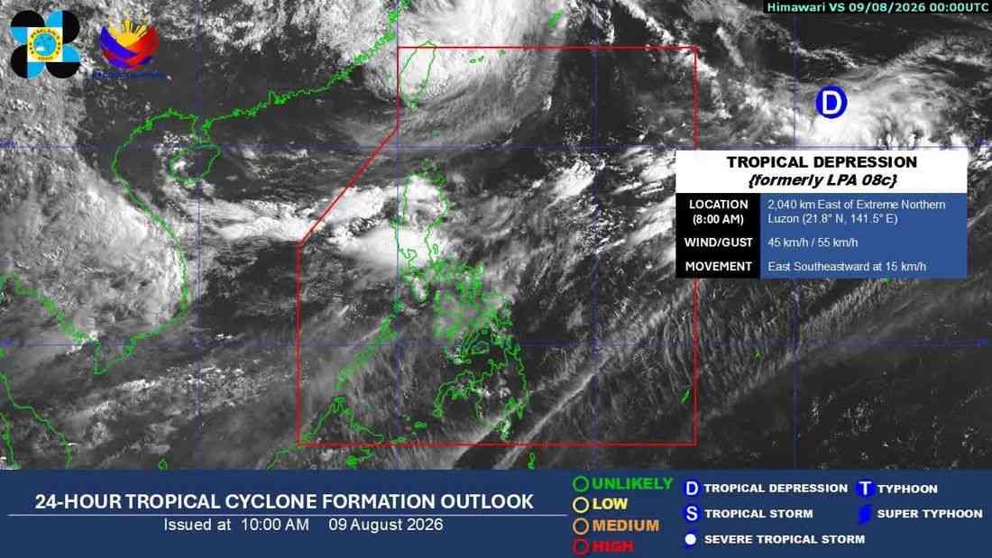TD, Typhoon Dolphin exit PAGASA monitoring domain; another TD remains outside PAR