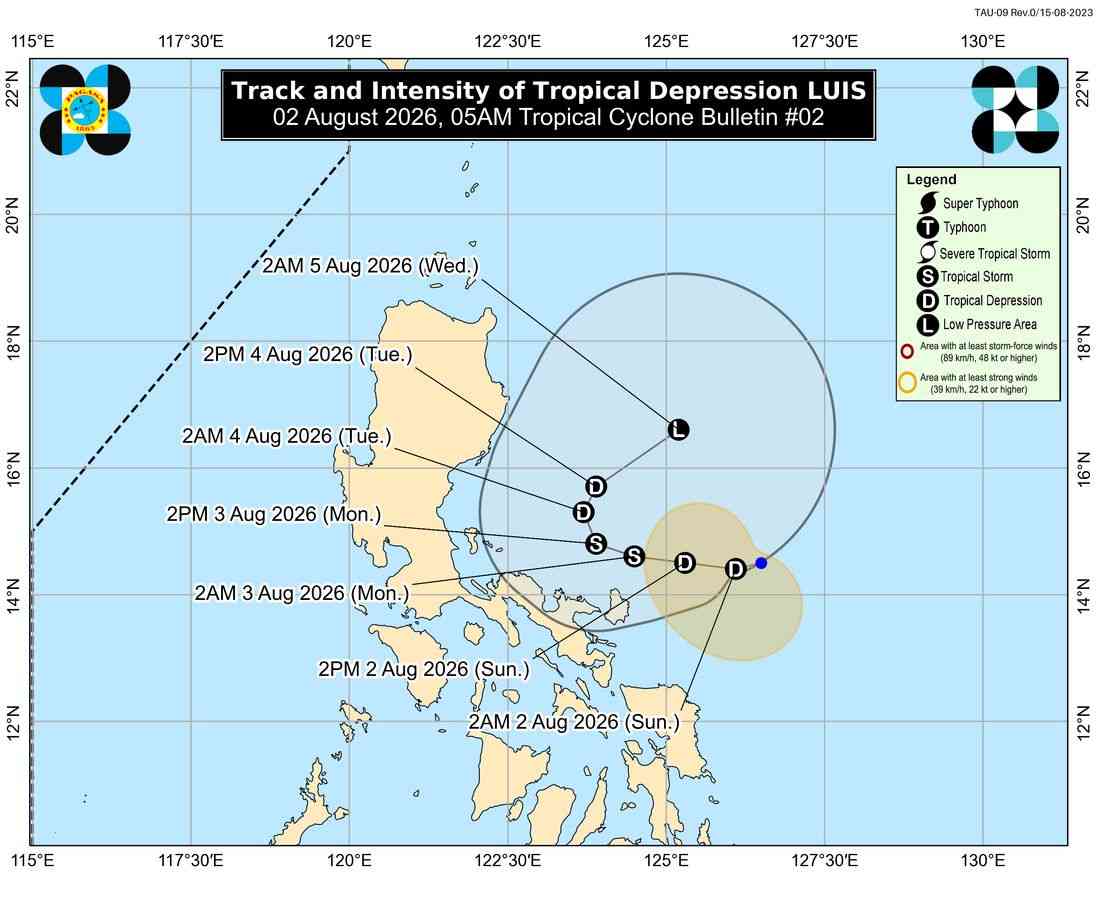 Signal No. 1 raised in parts of Luzon as Tropical Depression 'Luis' intensifies east of Bicol