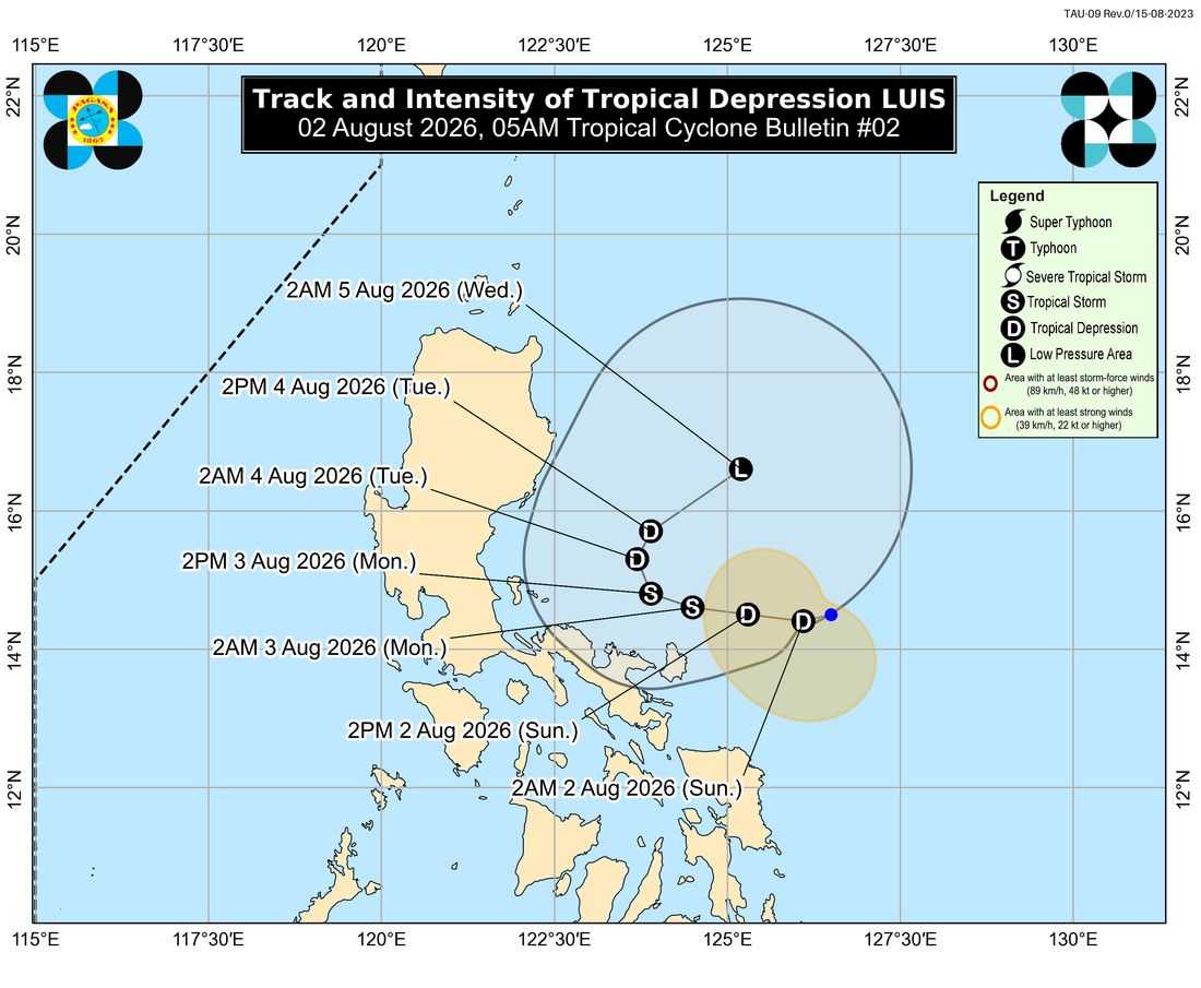Signal No. 1 raised in parts of Luzon as Tropical Depression 'Luis' intensifies east of Bicol