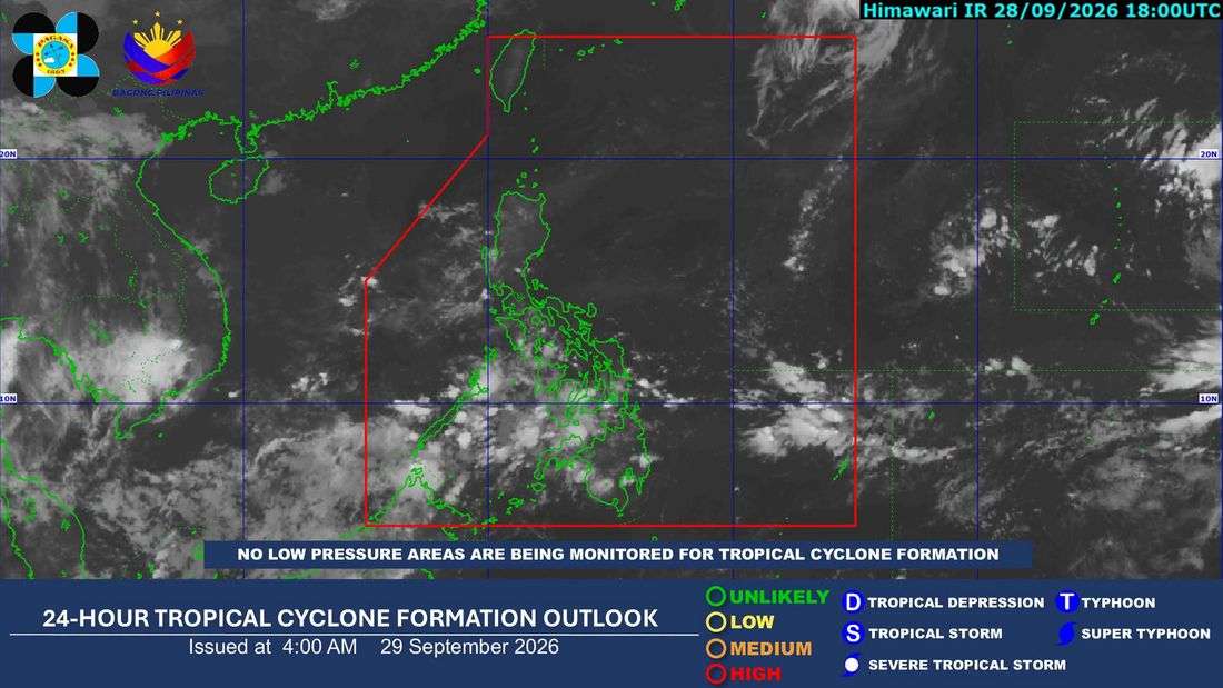 ITCZ to bring rains, thunderstorms over parts of Visayas, Mindanao, Palawan
