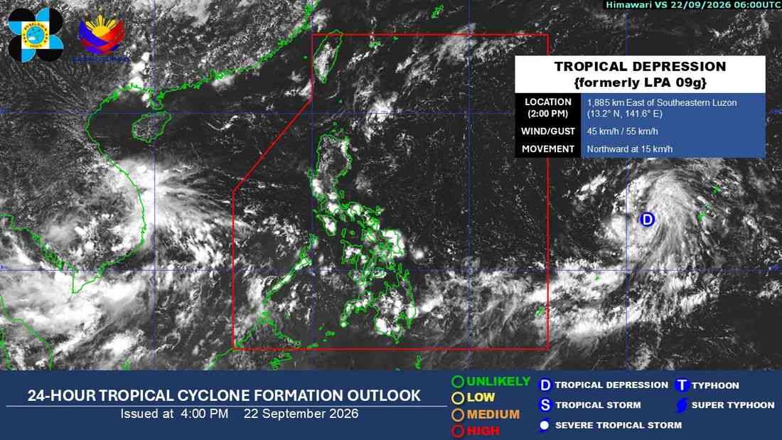 LPA outside PAR strengthens into tropical depression — PAGASA
