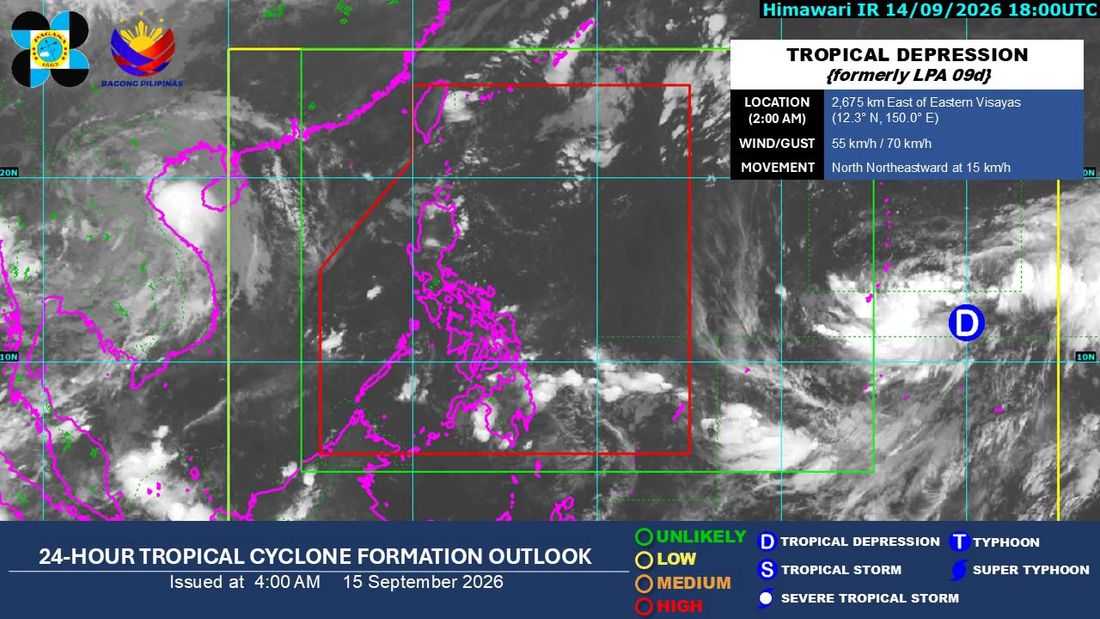 Easterlies to affect Extreme Northern Luzon; tropical depression outside PAR