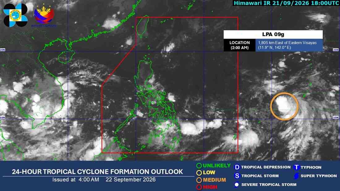 Trough of LPA to bring rains over parts of Visayas, Mindanao on Tuesday