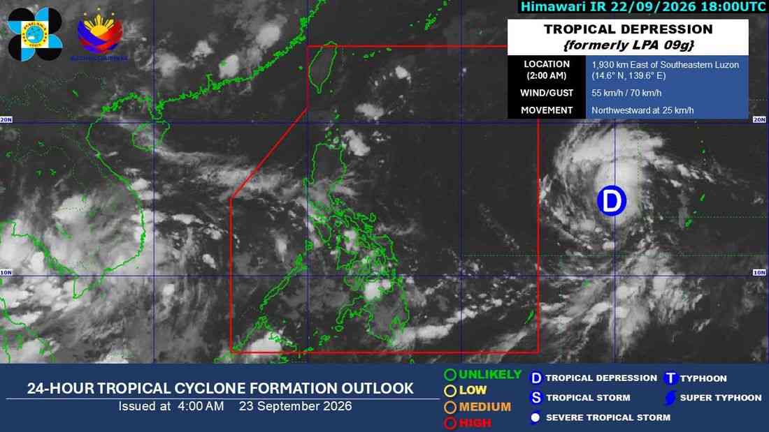 PAGASA: Tropical depression to enter PAR Thursday, may enhance habagat