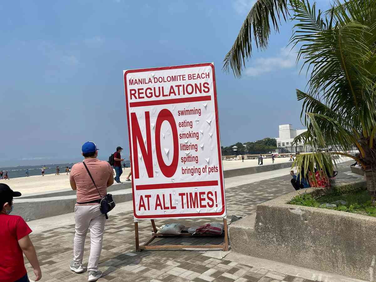Swimming still not allowed in Manila Bay's "dolomite beach"