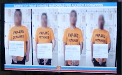 4 Chinese nationals nabbed for kidnapping in Parañaque; fellow citizens rescued